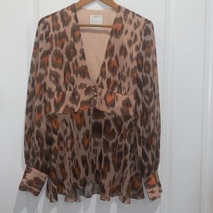 C/MEO Collective Blouse Medium Animal print Fall,Boho, Country, Western